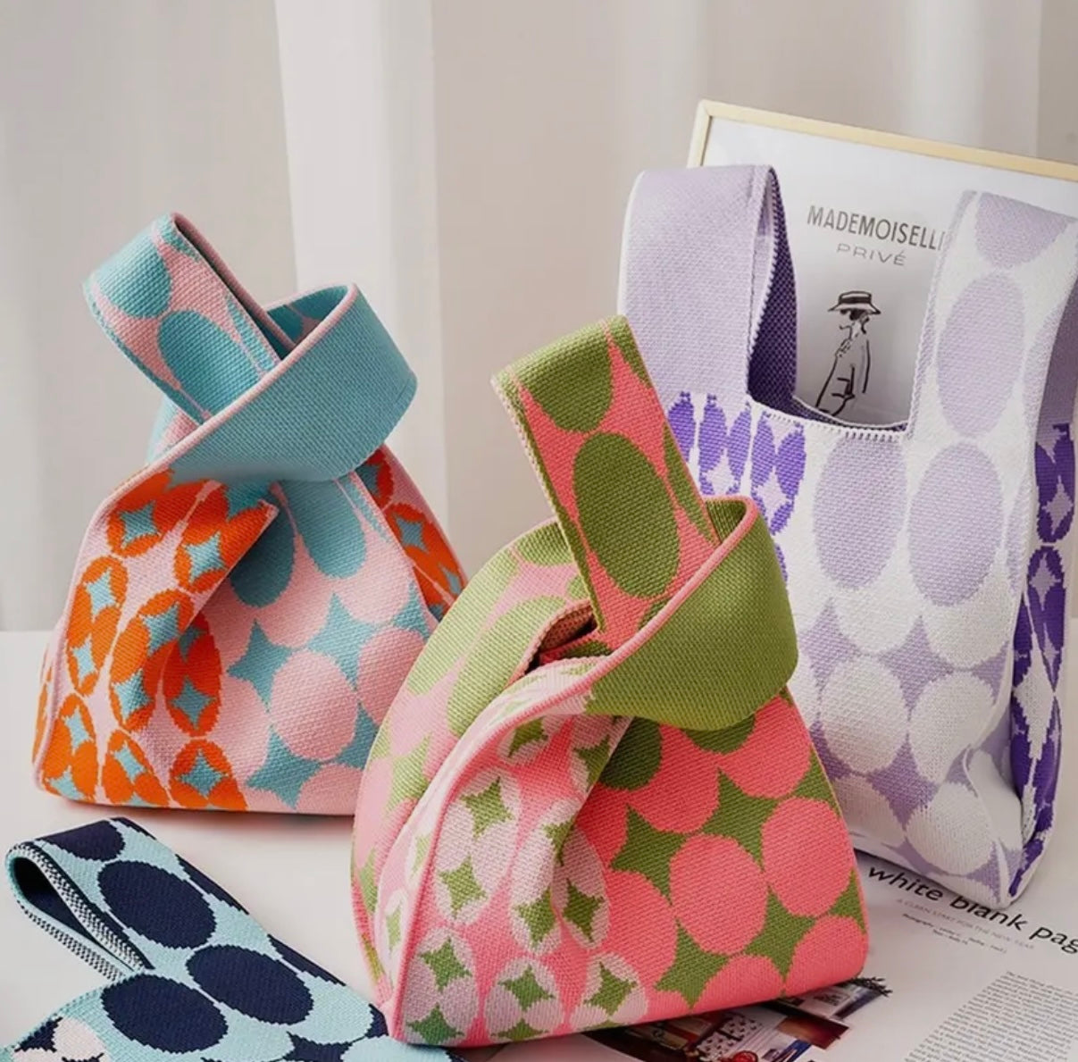 Knitted Wristlet Tote Bag