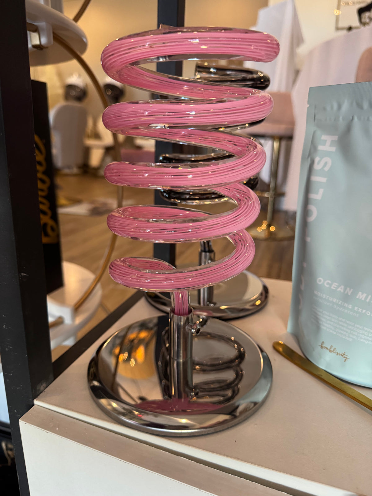 Spiraled Silicone Hair Dryer Holder