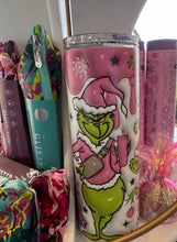 Load image into Gallery viewer, Grinchy Pink 20oz Skinny Tumbler
