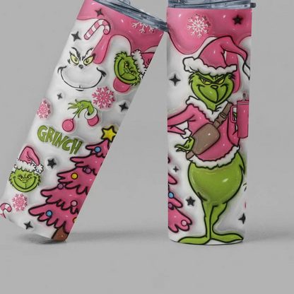 Grinchy Pink 20oz Skinny Tumbler