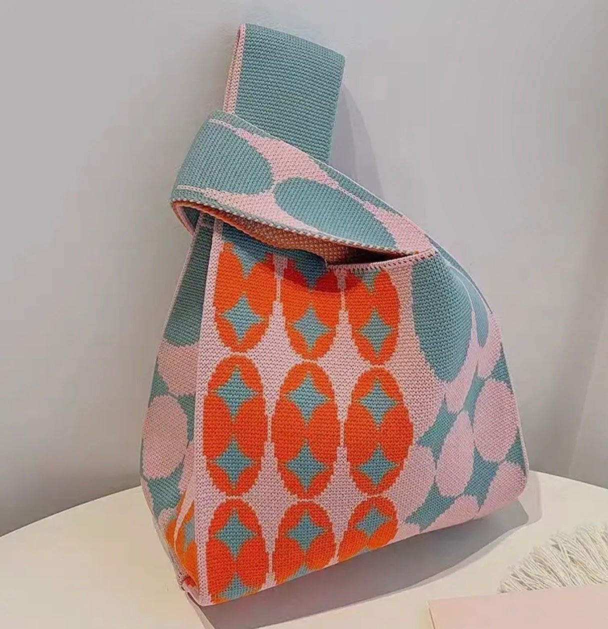 Knitted Wristlet Tote Bag