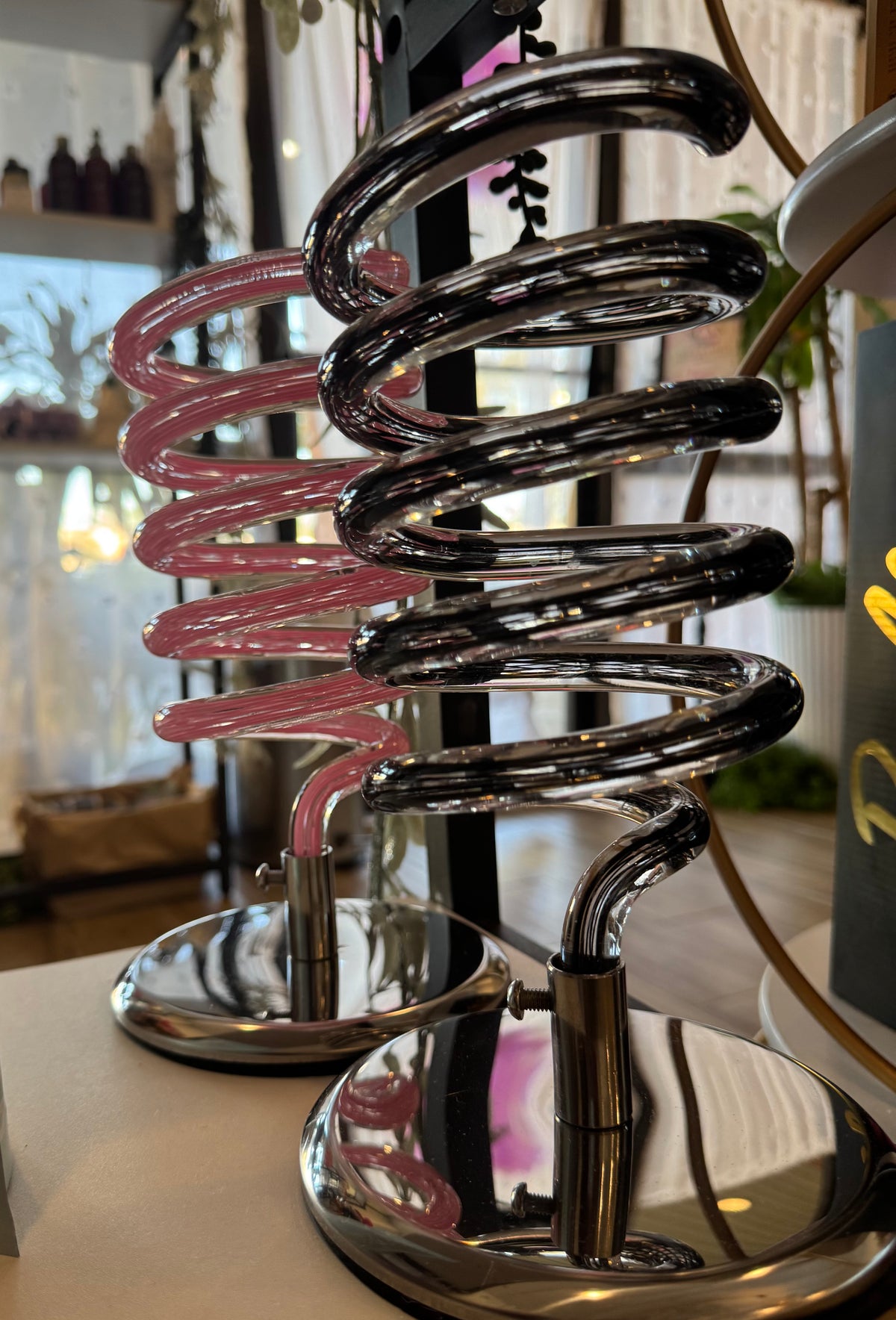 Spiraled Silicone Hair Dryer Holder