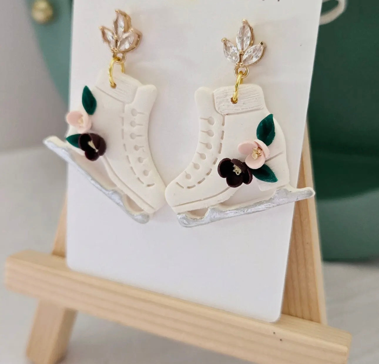 Ice Skate Wintery Earrings