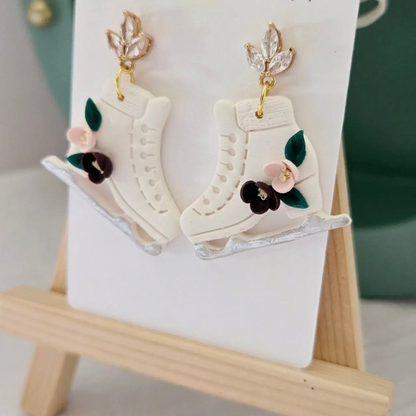 Ice Skate Wintery Earrings