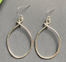 Load image into Gallery viewer, Gold Hammered Oval Hoops
