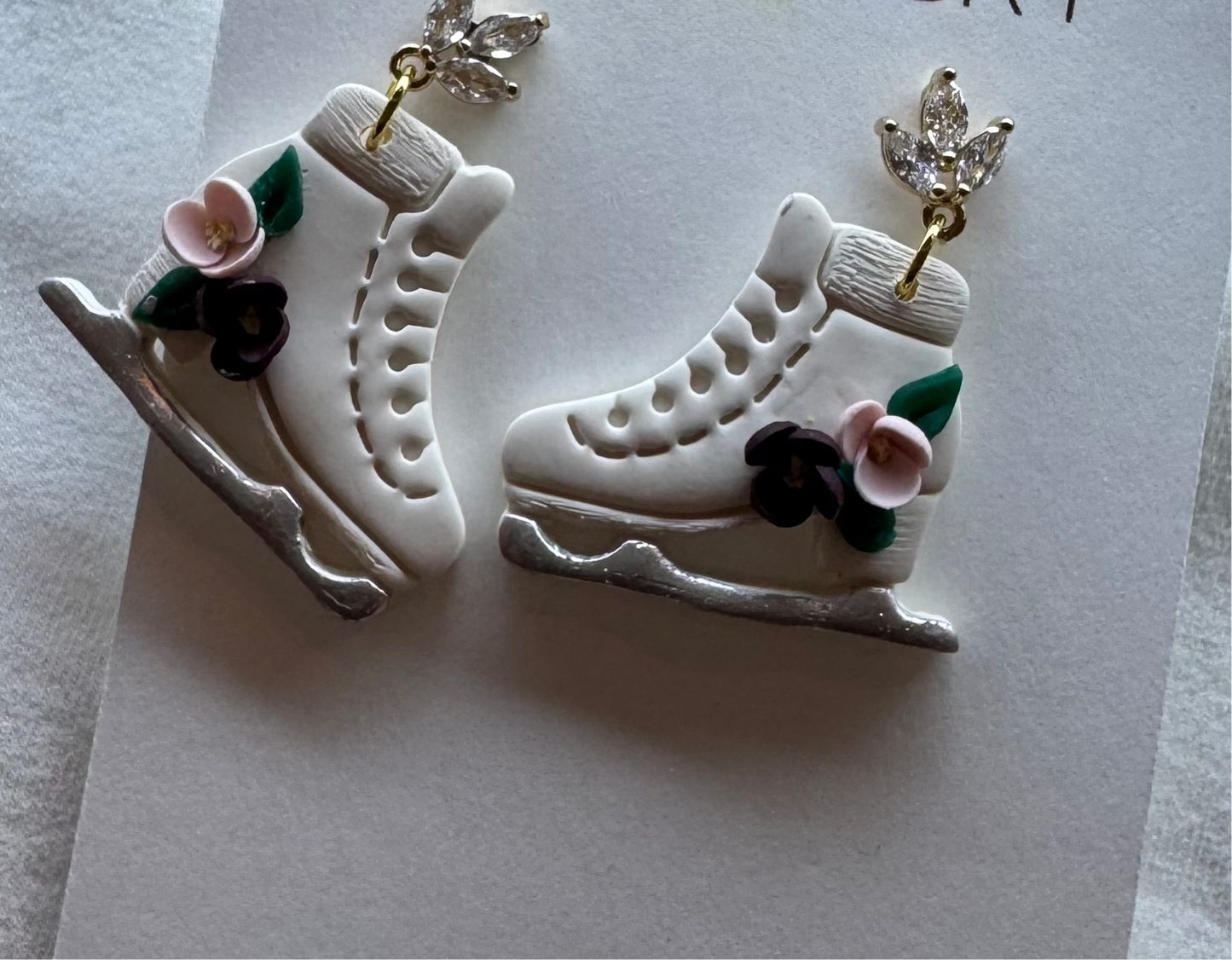 Ice Skate Wintery Earrings